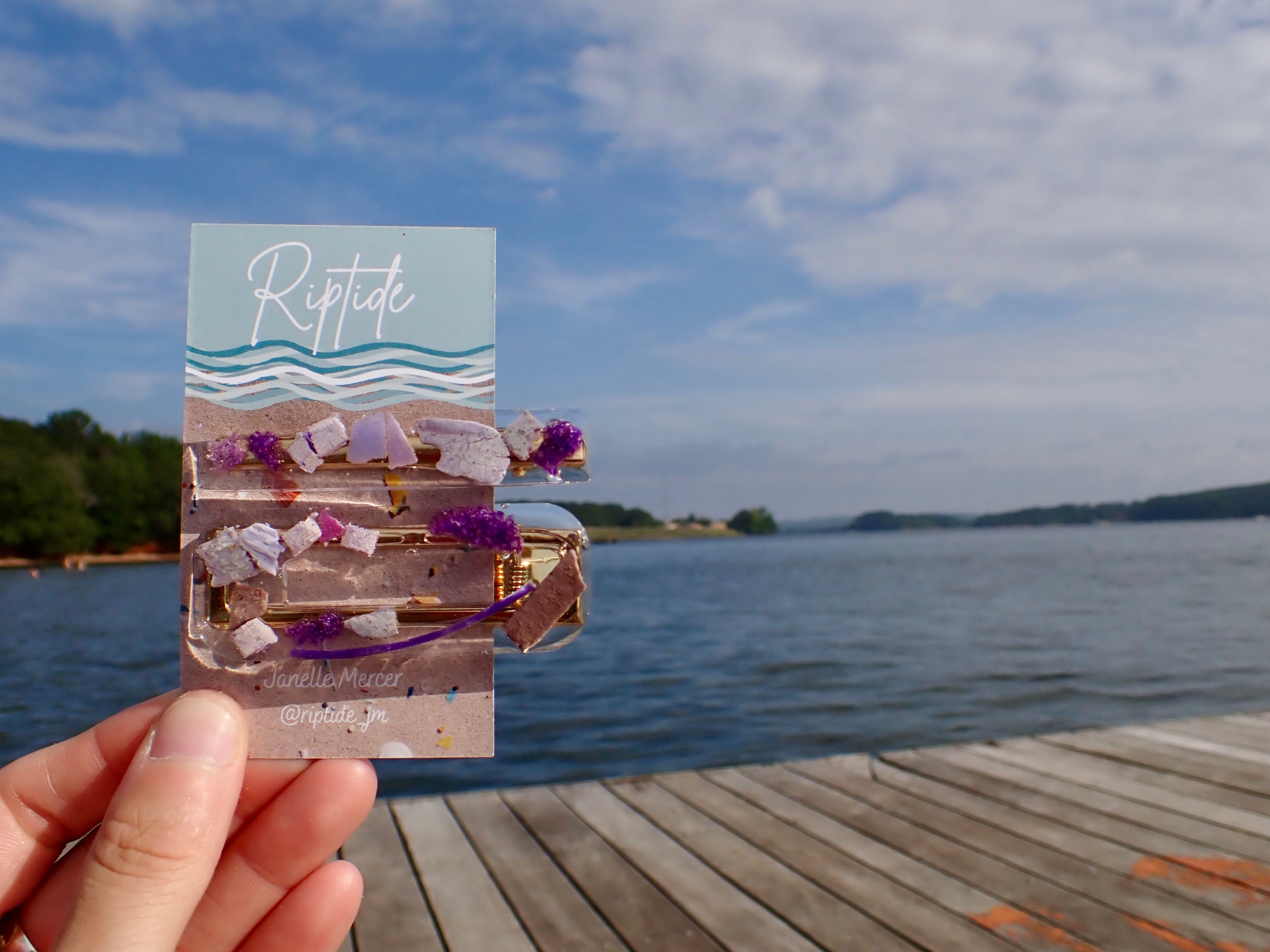purple microplastic barrette