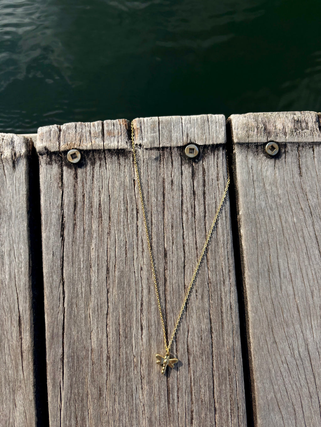 16 in dragon fly charm necklace