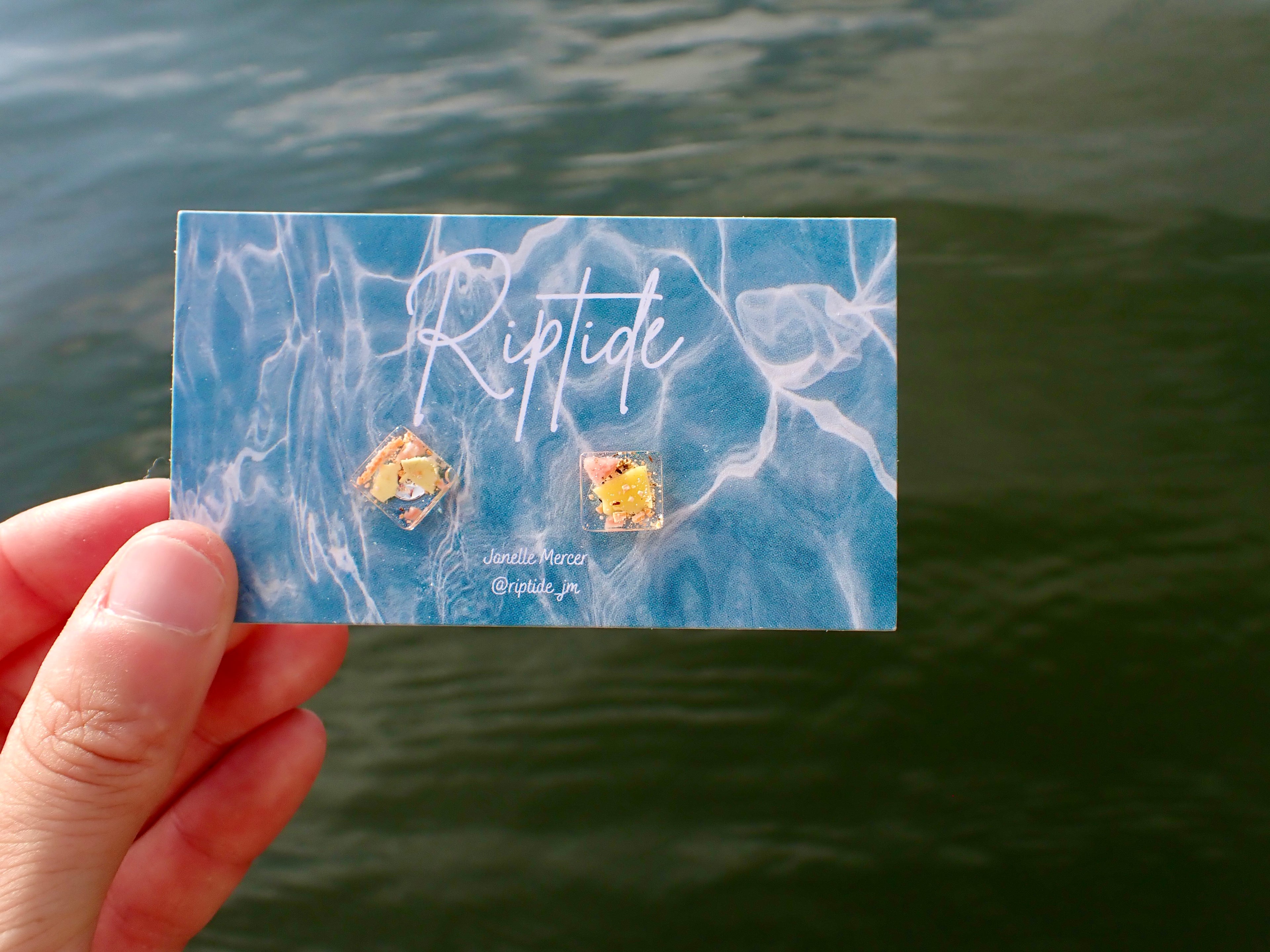 sunset square microplastic earrings