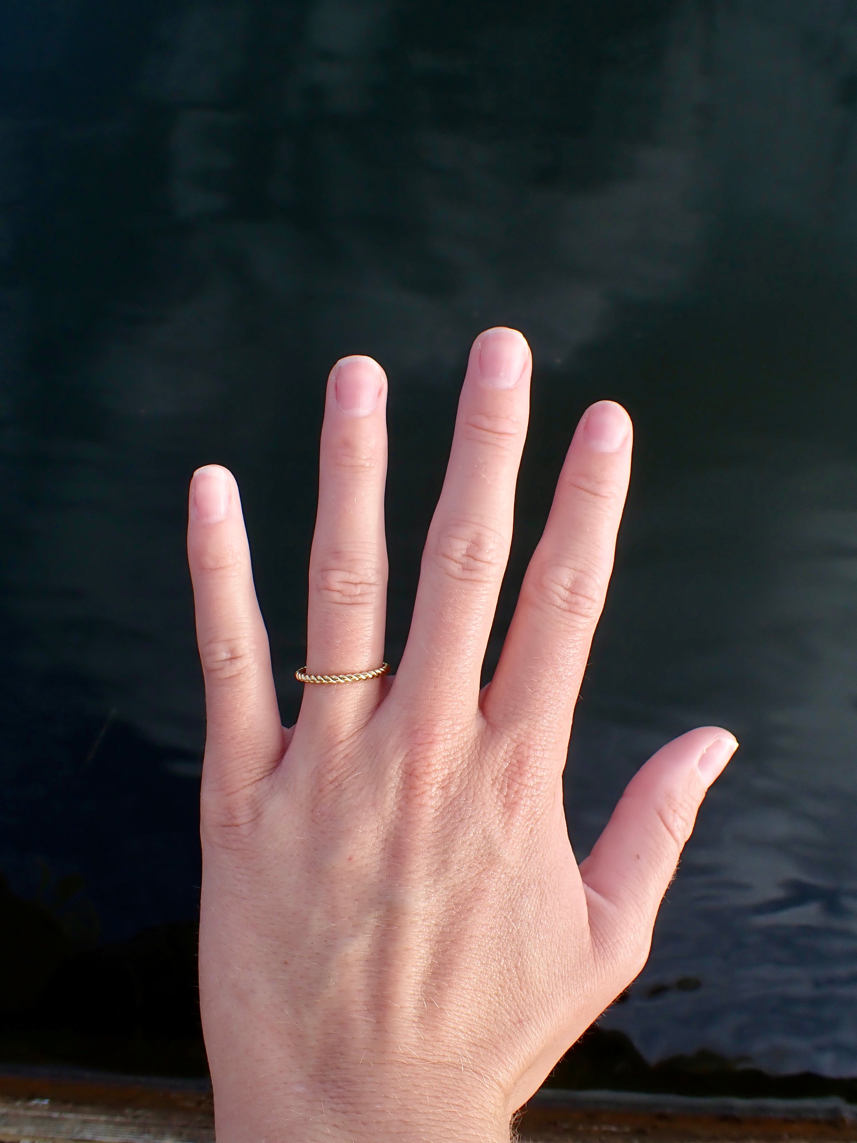 18K gold twisted braid ring