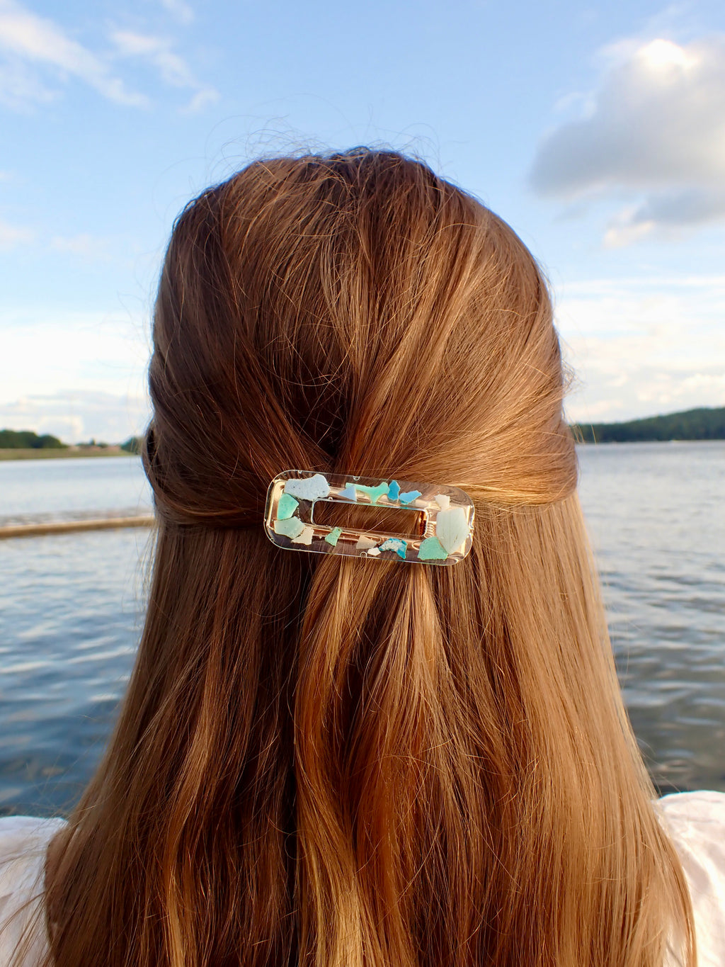 sea blue microplastic barrette